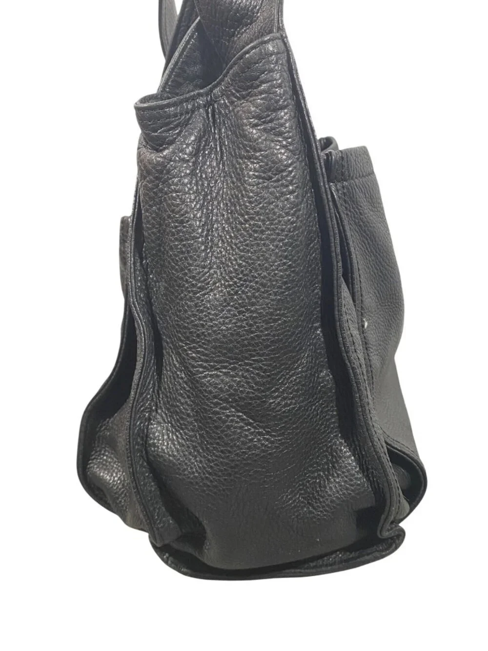 B. Makowsky Y2K Black Hobo Shoulder Bag buttery soft pebbled leather Turn Lock